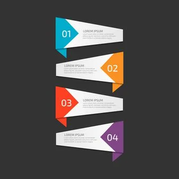Modern Infographic template in four steps for Business. Multi-color design .. Stock Illustration