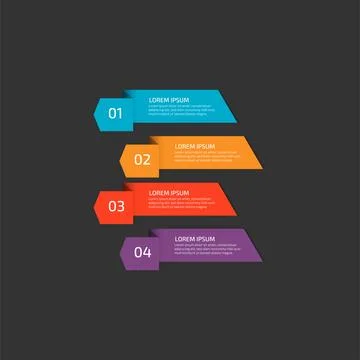 Modern Infographic template in four steps for Business. Multi-color design .. Stock Illustration