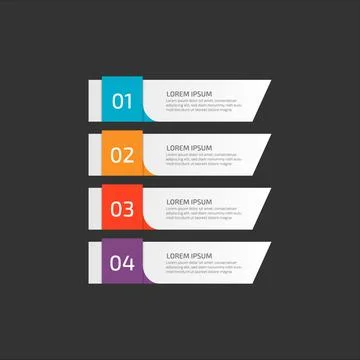 Modern Infographic template in four steps for Business. Multi-color design .. Stock Illustration