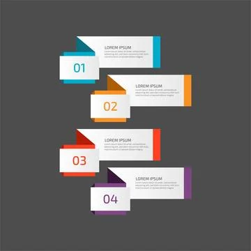 Modern Infographic template in four steps for Business. Multi-color design .. Stock Illustration