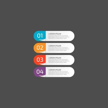 Modern Infographic template in four steps for Business. Multi-color design .. Stock Illustration