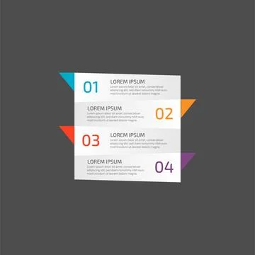 Modern Infographic template in four steps for Business. Multi-color design .. Stock Illustration