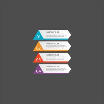 Modern Infographic template in four steps for Business. Multi-color design .. Stock Illustration