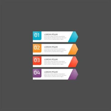 Modern Infographic template in four steps for Business. Multi-color design .. Stock Illustration