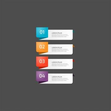 Modern Infographic template in four steps for Business. Multi-color design .. Stock Illustration