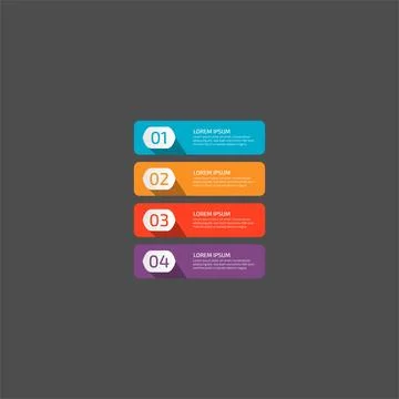 Modern Infographic template in four steps for Business. Multi-color design .. Stock Illustration