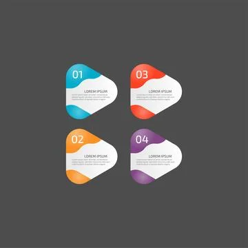Modern Infographic template in four steps for Business. Multi-color design .. Stock Illustration