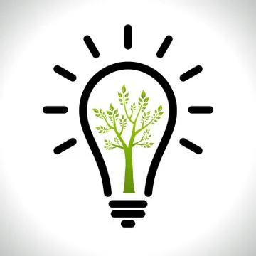 Modern infographic template. light bulb with green tree icon inside. business Stock Illustration
