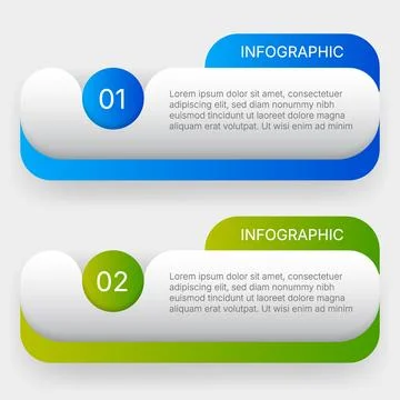 Modern infographic template with numbered steps blue green layout 库存插图