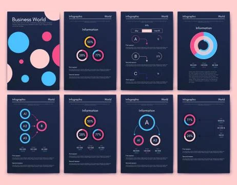 Modern infographic vector concept. Business graphics brochures. Stock Illustration