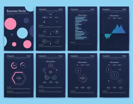 Modern infographic vector concept. Business graphics brochures. Stock Illustration