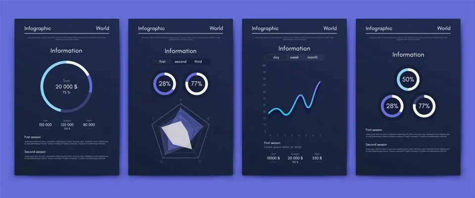 Modern infographic vector concept. Business graphics brochures. Illustrazione stock