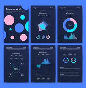 Modern infographic vector elements for business brochures. Use in website, co Illustrazione stock