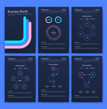 Modern infographic vector elements for business brochures. Use in website, co 스톡 일러스트