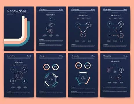 Modern infographic vector elements for business brochures. Use in website, co 스톡 일러스트