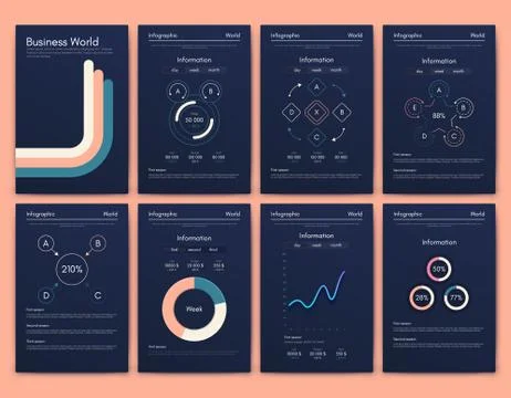 Modern infographic vector elements for business brochures. Use in website, co Stock Illustration