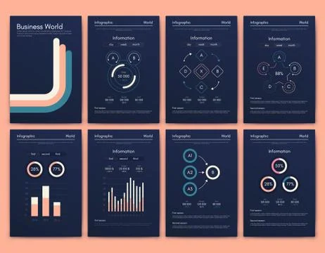 Modern infographic vector elements for business brochures. Use in website, co 스톡 일러스트