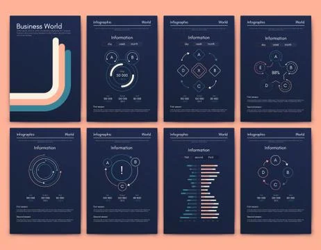 Modern infographic vector elements for business brochures. Use in website, co Stock Illustration