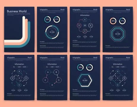 Modern infographic vector elements for business brochures. Use in website, co Illustrazione stock