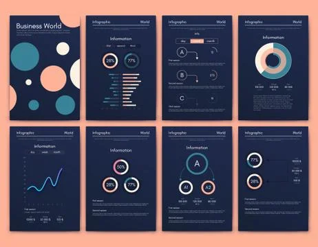 Modern infographic vector elements for business brochures. Use in website, co Illustrazione stock