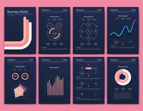 Modern infographic vector elements for business brochures. Use in website, co Stock Illustration