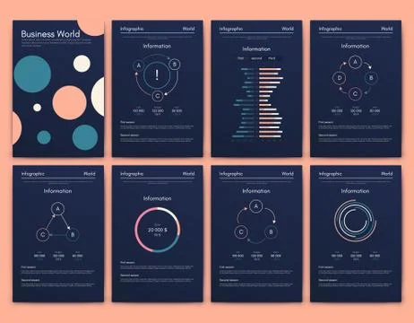 Modern infographic vector elements for business brochures. Use in website, co Stock Illustration