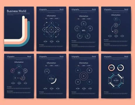 Modern infographic vector elements for business brochures. Use in website, co Stock Illustration