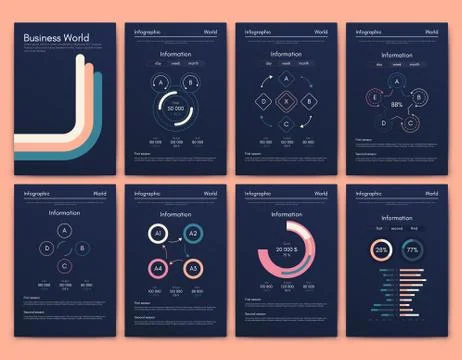 Modern infographic vector elements for business brochures. Use in website, co Stock Illustration