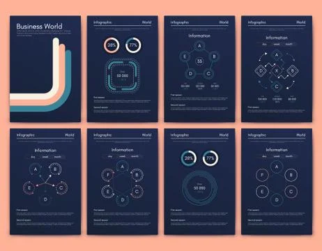 Modern infographic vector elements for business brochures. Use in website, co Illustrazione stock