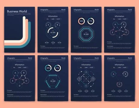 Modern infographic vector elements for business brochures. Use in website, co 스톡 일러스트