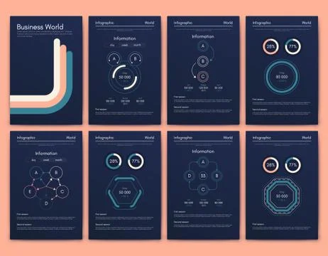 Modern infographic vector elements for business brochures. Use in website, co Stock Illustration