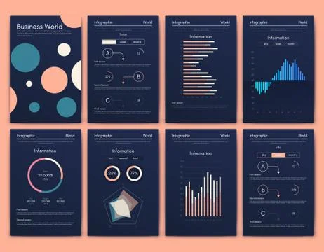 Modern infographic vector elements for business brochures. Use in website, co Illustrazione stock