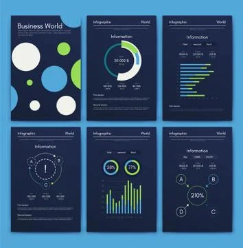 Modern infographic vector elements for business brochures. Use in website, co 스톡 일러스트