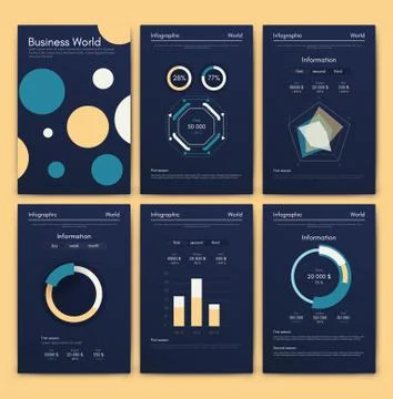 Modern infographic vector elements for business brochures. Use in website, co Illustrazione stock