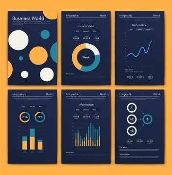 Modern infographic vector elements for business brochures. Use in website, co 스톡 일러스트