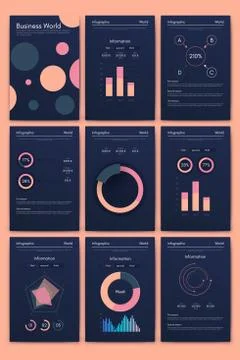 Modern infographic vector elements for business brochures. Use in website, co Illustrazione stock