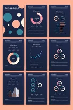 Modern infographic vector elements for business brochures. Use in website, co Illustrazione stock