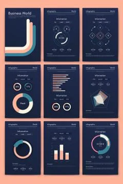 Modern infographic vector elements for business brochures. Use in website, co イラスト素材