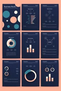 Modern infographic vector elements for business brochures. Use in website, co 스톡 일러스트
