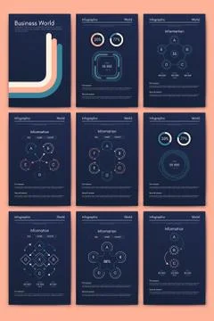 Modern infographic vector elements for business brochures. Use in website, co 스톡 일러스트