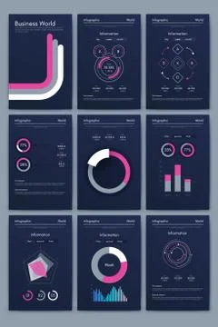 Modern infographic vector elements for business brochures. Use in website, co Illustrazione stock