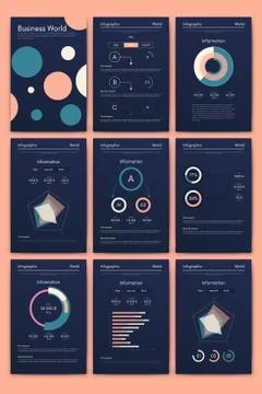 Modern infographic vector elements for business brochures. Use in website, co 스톡 일러스트