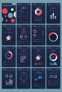 Modern infographic vector elements for business brochures. Use in website, co Stock Illustration
