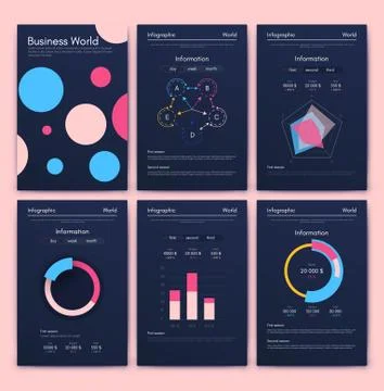 Modern infographic vector elements for business brochures. Use in website, co Illustrazione stock