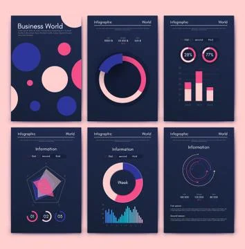 Modern infographic vector elements for business brochures. Use in website, co 스톡 일러스트