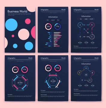 Modern infographic vector elements for business brochures. Use in website, co 스톡 일러스트