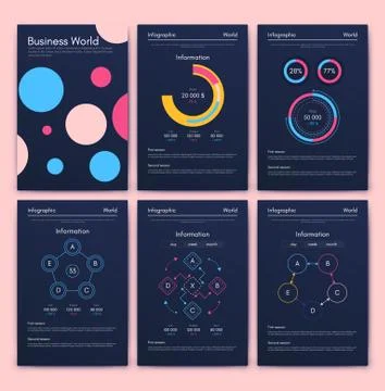 Modern infographic vector elements for business brochures. Use in website, co 스톡 일러스트