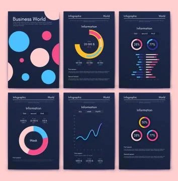 Modern infographic vector elements for business brochures. Use in website, co イラスト素材