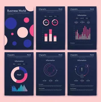 Modern infographic vector elements for business brochures. Use in website, co Illustrazione stock