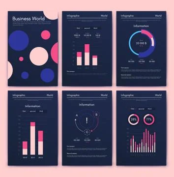 Modern infographic vector elements for business brochures. Use in website, co 스톡 일러스트